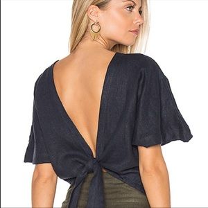 Sir the label Austria Brooke wrap linen top blouse